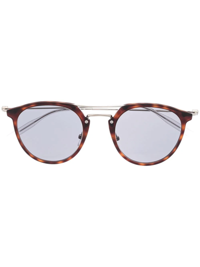 Montblanc Mb0204s Round Glasses In Brown