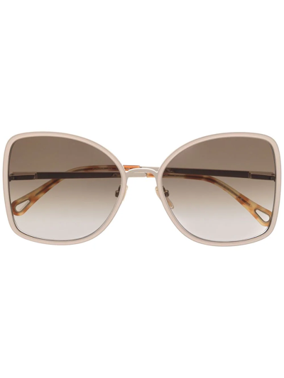 Chloé Oversized-frame Sunglasses In Gold