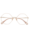 Chloé Geometric-frame Glasses In Gold