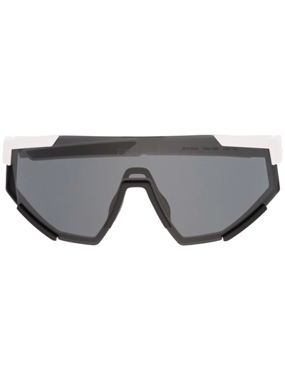 Prada Shield-frame Oversize Sunglasses In White