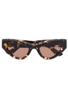 Bottega Veneta Cat-eye Acetate Sunglasses Havana Brown