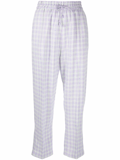 Forte Forte Check-print Trousers In Violett