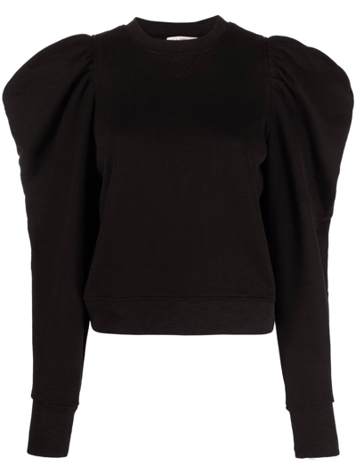 Ulla Johnson Alair Cotton Jersey Sweatshirt In Onyx