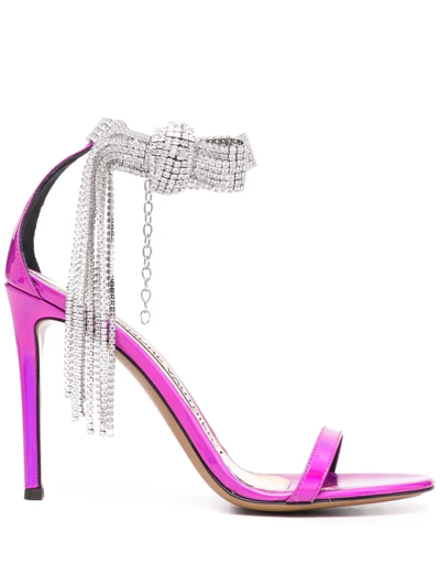 Alexandre Vauthier Diana 100mm Crystal-embellished Sandals In Pink