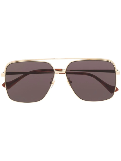 Gucci Square-frame Sunglasses In Gold