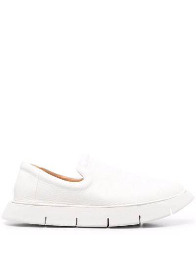 Marsèll Marsell 'intagliata' Grained Leather Slip-on Shoes In White