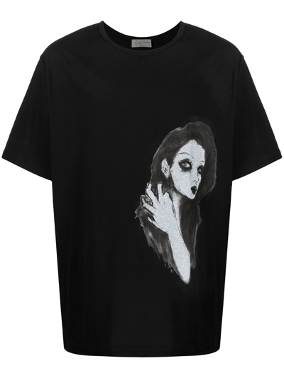 Yohji Yamamoto Graphic-print T-shirt In Black