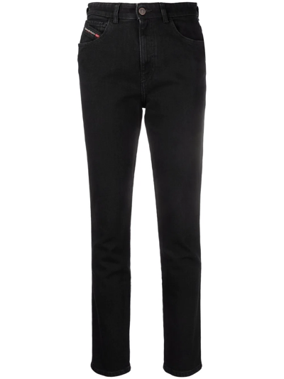 Diesel Cropped Slim-cut Jeans In Black