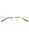Cartier Rectangle-frame Glasses In Gold