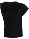 Vivienne Westwood Hebo Asymmetric Draped Jersey Top In Black