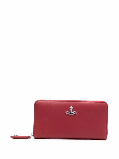 Vivienne Westwood Orb Logo Plaque Purse In Rot