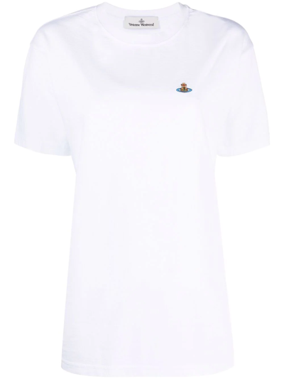Vivienne Westwood T-shirt With Embroidery In Bianco
