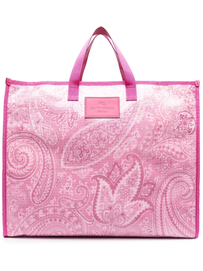 Etro Paisley-print Tote Bag In Pink