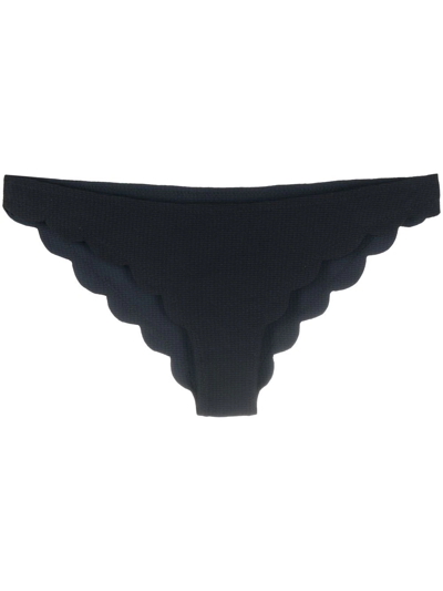 Marysia Broadway Scalloped Swim Bikini Bottom In Black