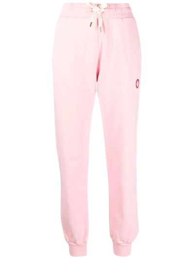 Casablanca Tapered-leg High-rise Organic-cotton Jogging Bottoms In Pink Loopback