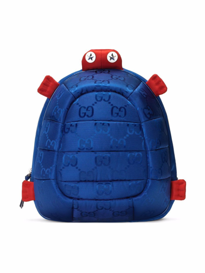 Gucci Kids' Tortoise Gg Backpack In Blau