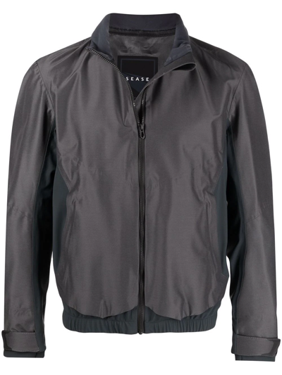 Sease Detachable-hood Zip-up Jacket In Grey