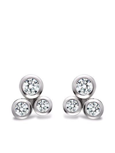 Pragnell 18kt White Gold Bubbles Diamond Stud Earrings In Silver