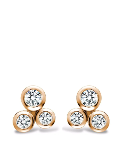 Pragnell 18kt Rose Gold Bubbles Diamond Stud Earrings In Pink
