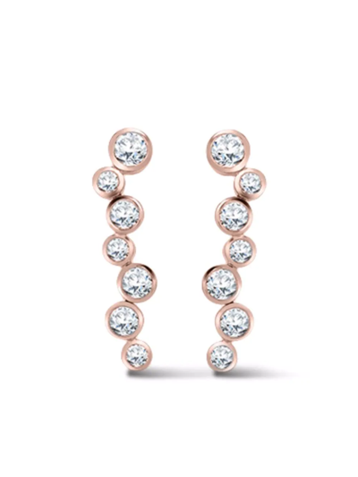 Pragnell 18kt Rose Gold Bubbles Diamond Earrings In Pink