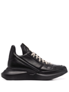 RICK OWENS POLISHED-FINISH LACE-UP SNEAKERS