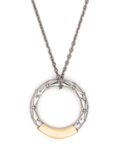 Maison Margiela Ring Pendant Necklace In Silber