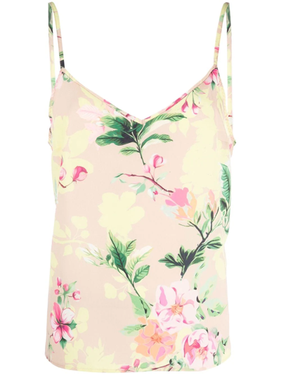 Maison Lejaby Floral-print Slip Top In Nude