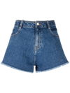 KENZO EMBROIDERED-LOGO DENIM SHORTS