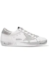 GOLDEN GOOSE SUPERSTAR DISTRESSED LEATHER SNEAKERS