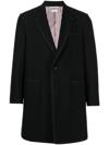 Thom Browne Single-breasted Wool Coat In Black
