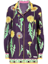 Dolce & Gabbana Printed Oversized Silk Twill Shirt In Violett