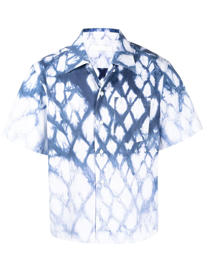 Dion Lee Shibori Safari Short-sleeved Shirt In Blau