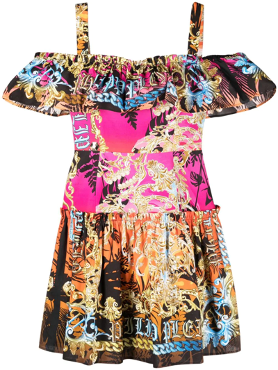 Philipp Plein Palms Mini Dress In Multi