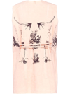 Prada Printed Slub Canvas Top In Rosa
