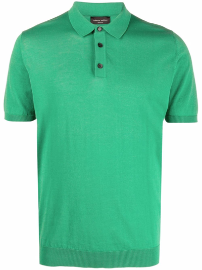 Roberto Collina Short-sleeve Cotton Polo Shirt In Grün