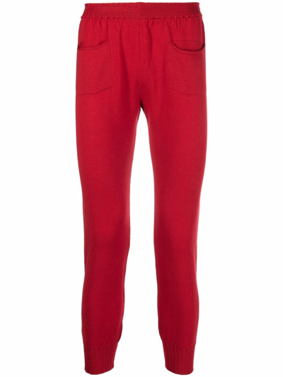 Antonella Rizza Straight-leg Knitted Track Pants In Rot