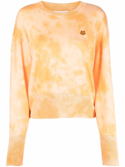 Kenzo Orange Tie-dye Tiger Crest Sweater