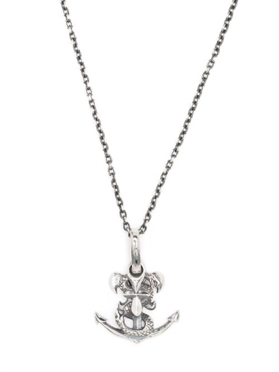 Yohji Yamamoto Silver Snake Anchor Necklace