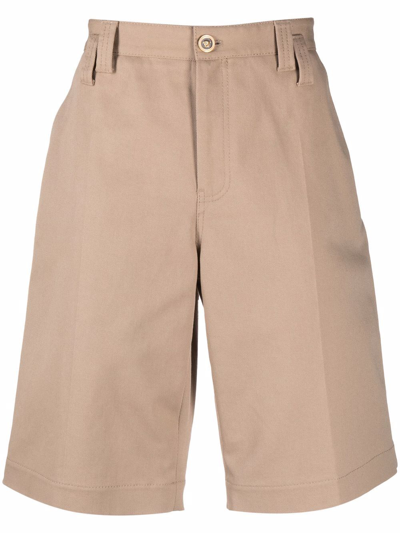 Versace Straight-leg Bermuda Shorts In Neutrals