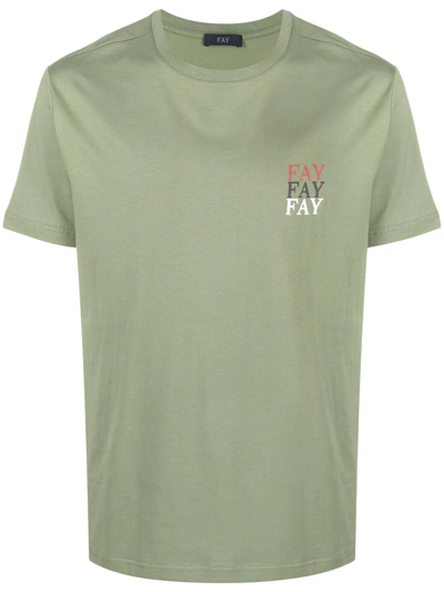 Fay T-shirt Verde Npmb3441270ucxv803 In Green