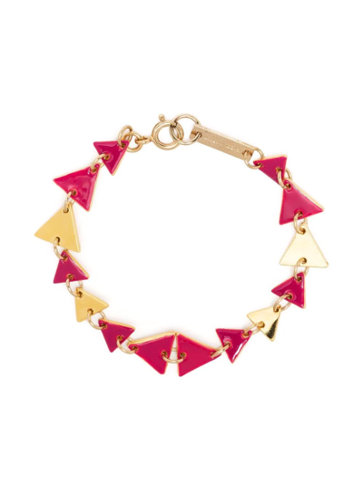 Isabel Marant Triangle Charm Bracelet In Pink &amp; Purple