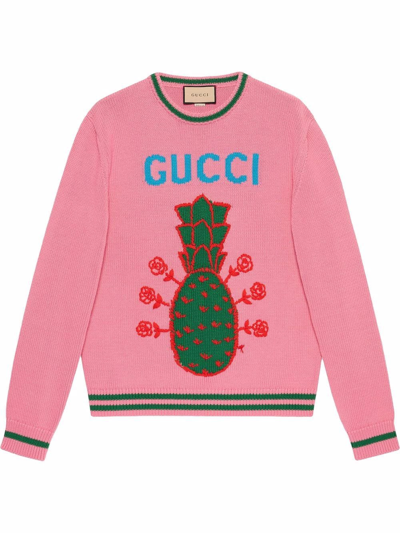 Gucci Pineapple-motif Jumper In Pink