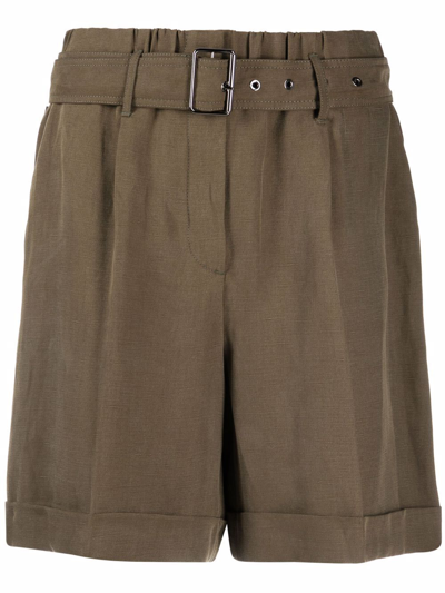 Woolrich Belted-waist Shorts In Green