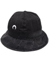 Marine Serre Moon Logo Embroidered Moiré Bell Hat In Schwarz