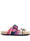 Manebi Tulum Multi-coloured Stripe Cotton-canvas Sandals In Multicolor