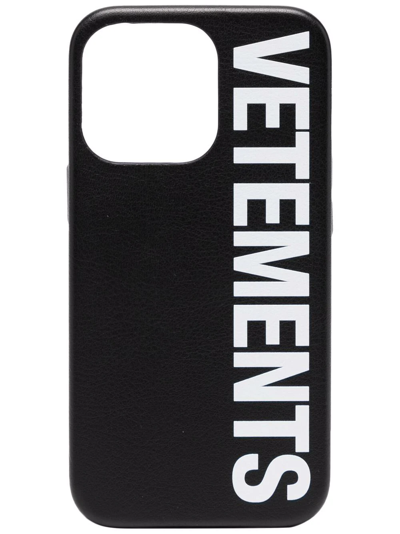 Vetements Iphone 12 Pro Logo印花手机壳 In Black