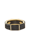 DAVID YURMAN 18KT GOLD 8MM FACETED FORGED CARBON BAND RING