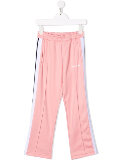 Palm Angels Kids' 侧条纹运动打底裤 In Pink