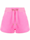 BALMAIN VELVET DRAWSTRING TRACK SHORTS