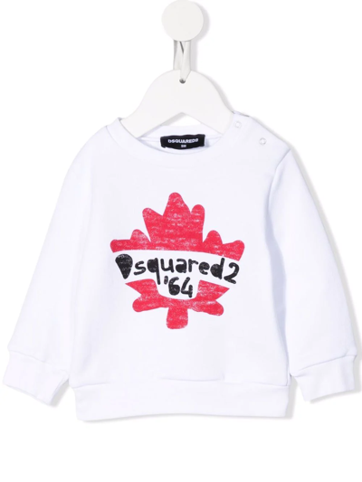 Dsquared2 Babies' Logo印花卫衣 In White